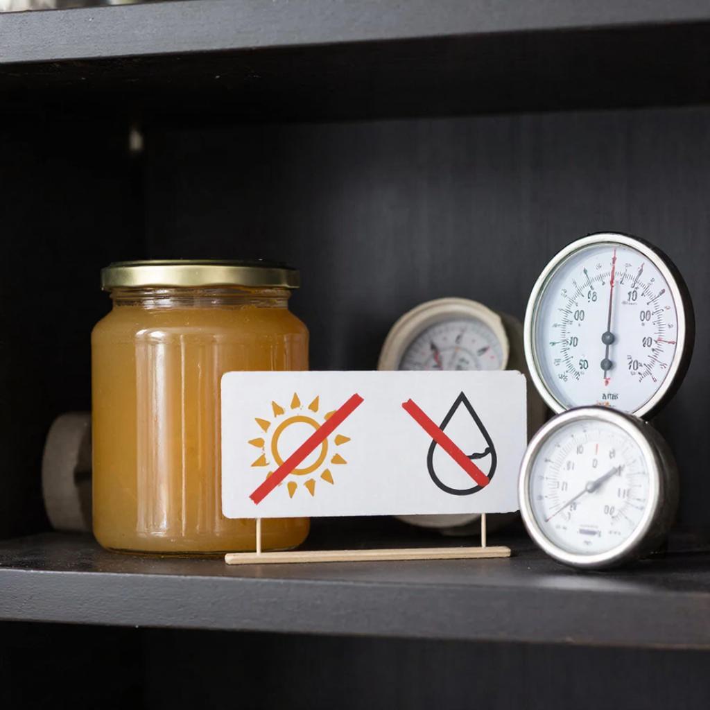 Сколько хранится мёд в банке и в сотах?